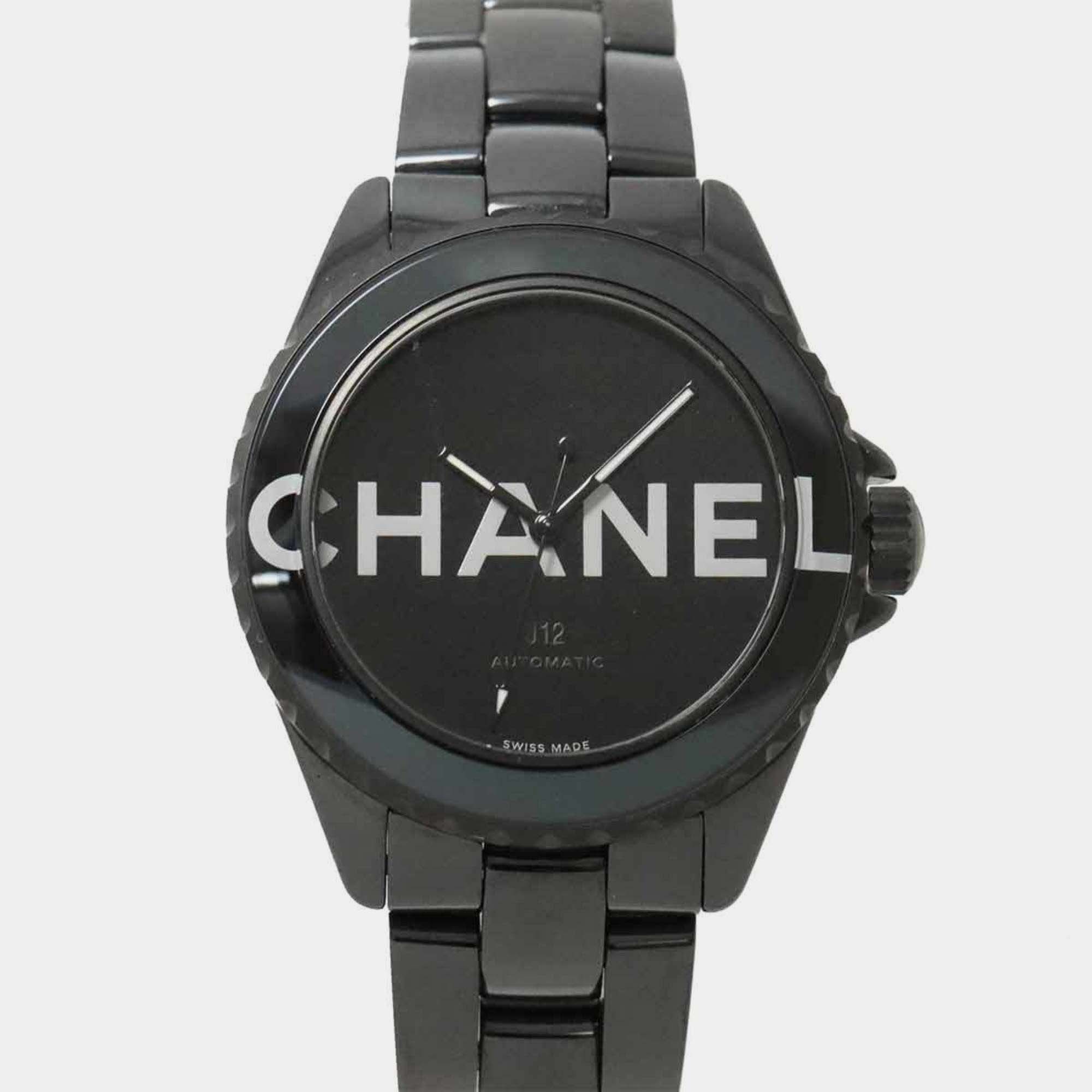 

Chanel Black Stainless Steel Ceramic J12 H7418 Automatic Men's Wristwatch 38 mm