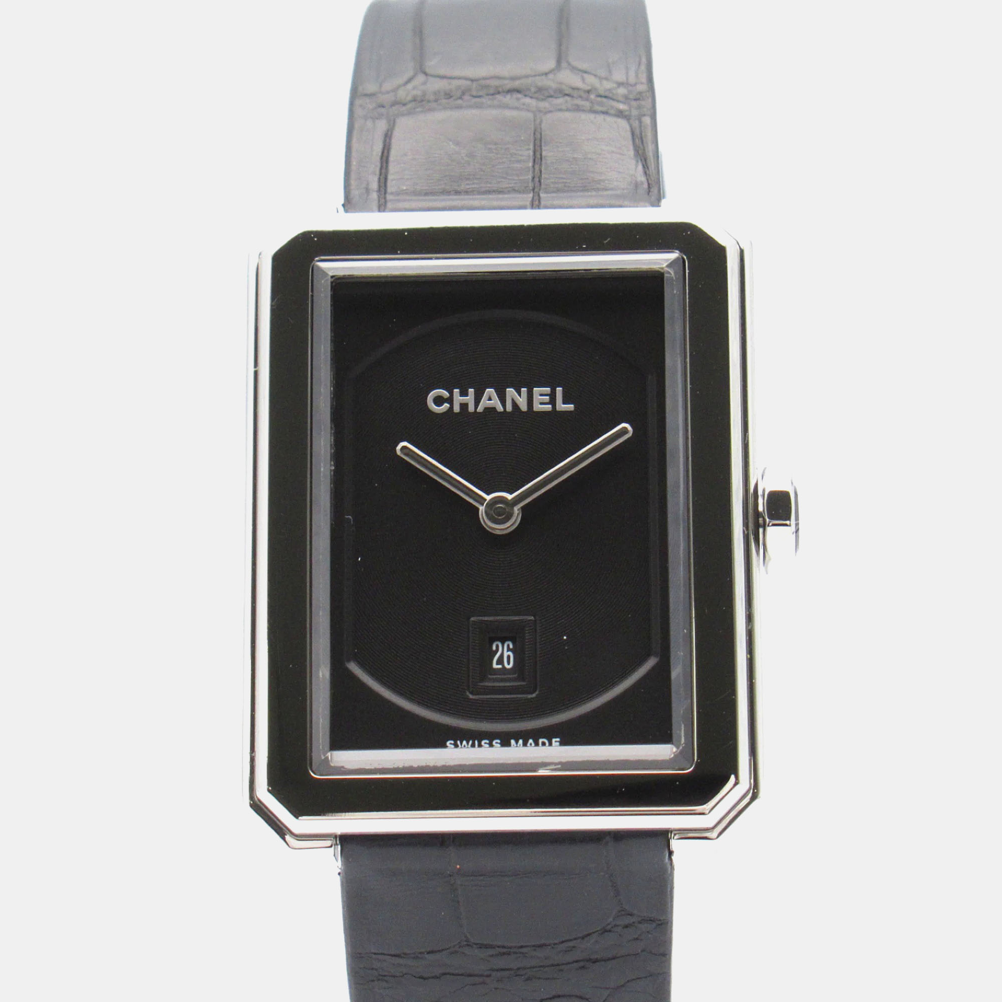 

Chanel Black Stainless Steel Boy-Friend H4884 Quartz Men's Wristwatch 34 mm