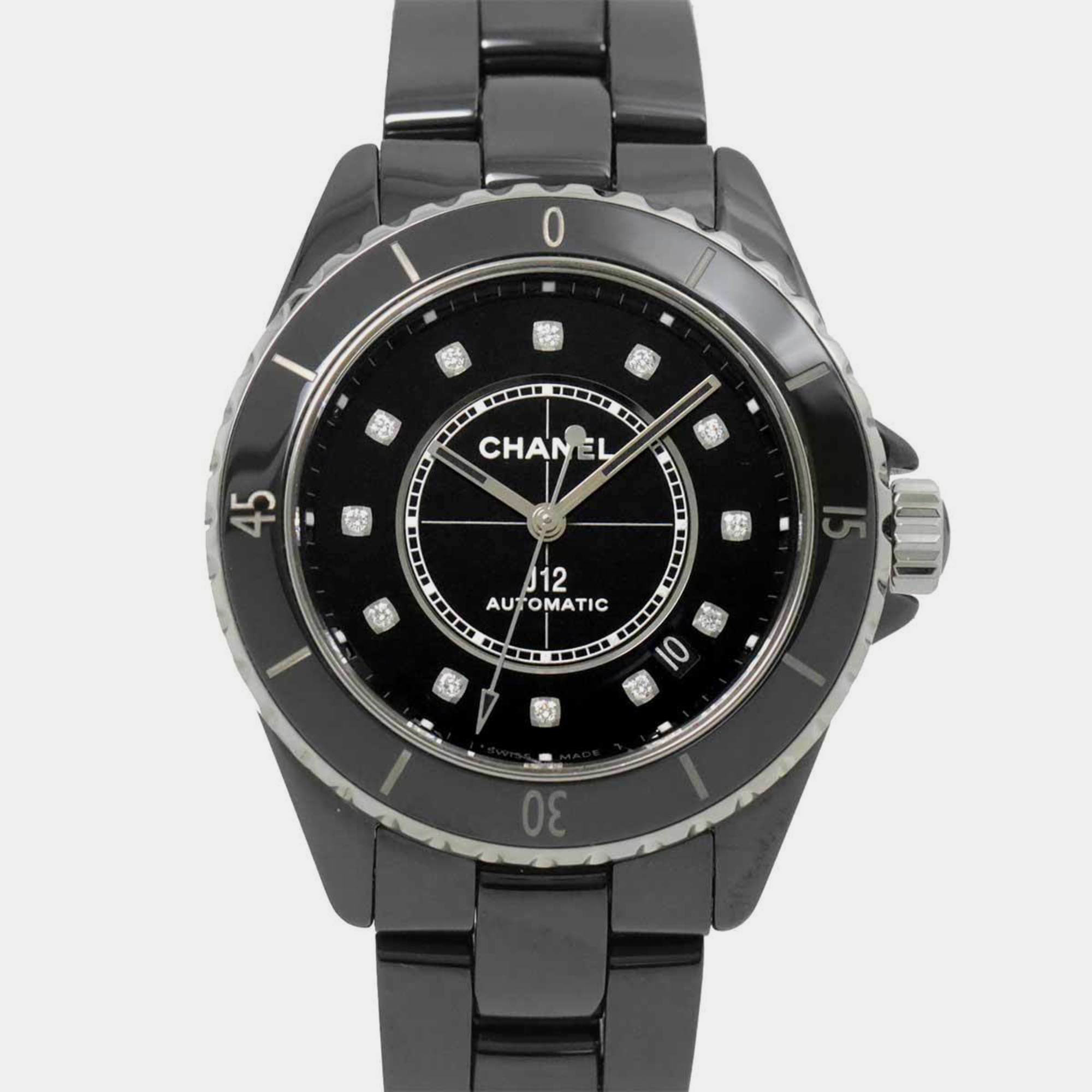 

Chanel Black Diamond Ceramic J12 H5702 Automatic Men's Wristwatch 38 mm