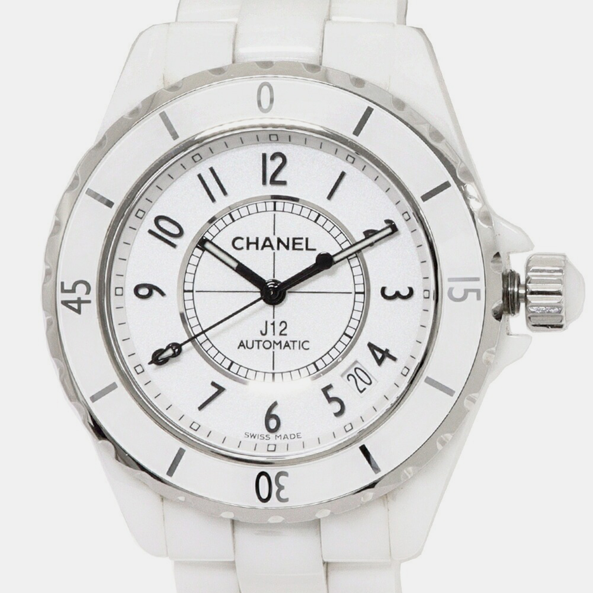 

Chanel White Ceramic J12 H0970 Automatic Men's Wristwatch 38 mm