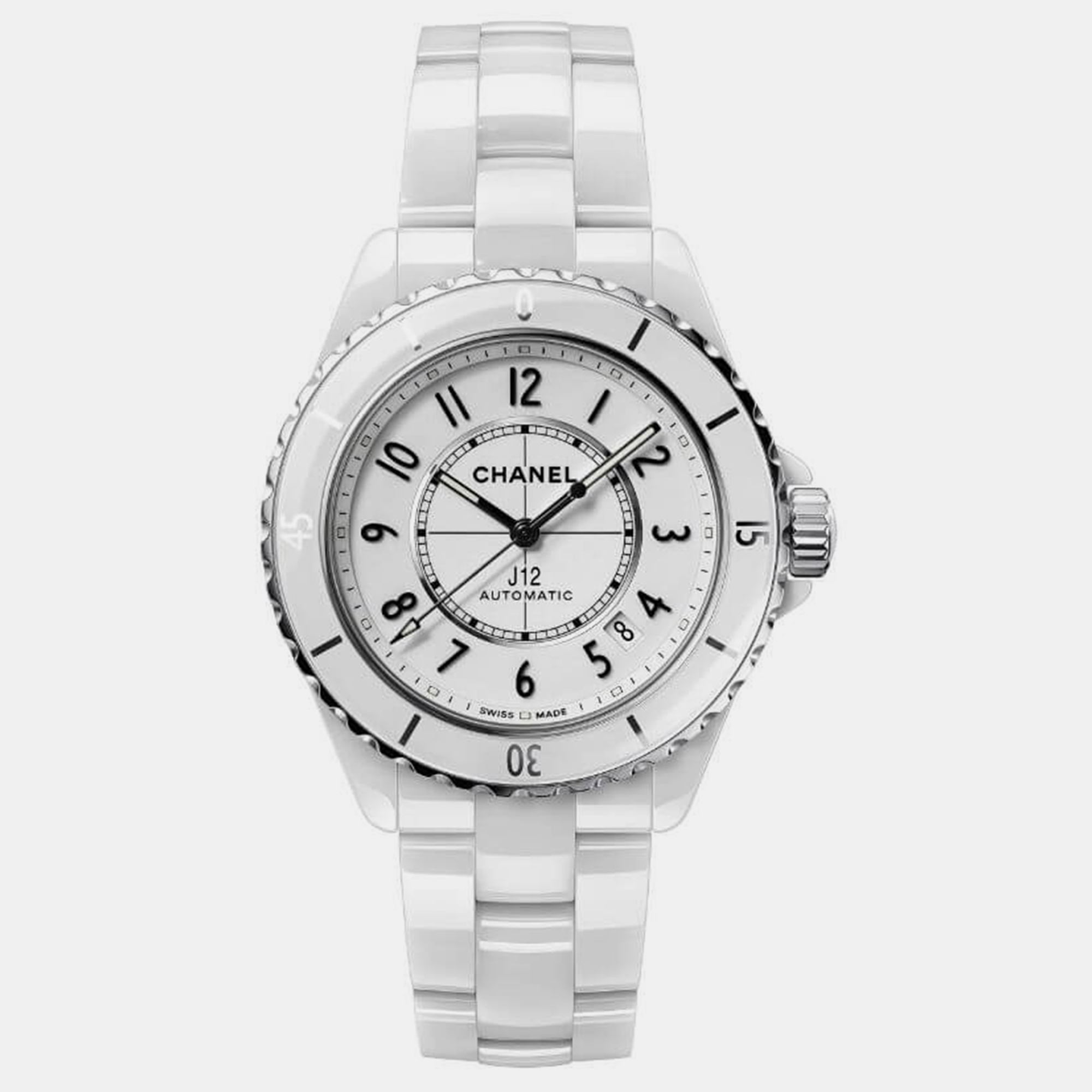

Chanel White Ceramic J12 H5700 Automatic Men's Wristwatch