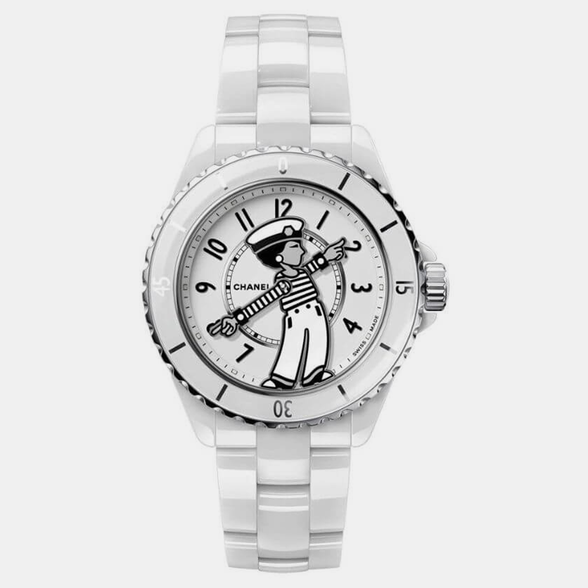 

Chanel White Ceramic J12 H7481 Automatic Men's Wristwatch