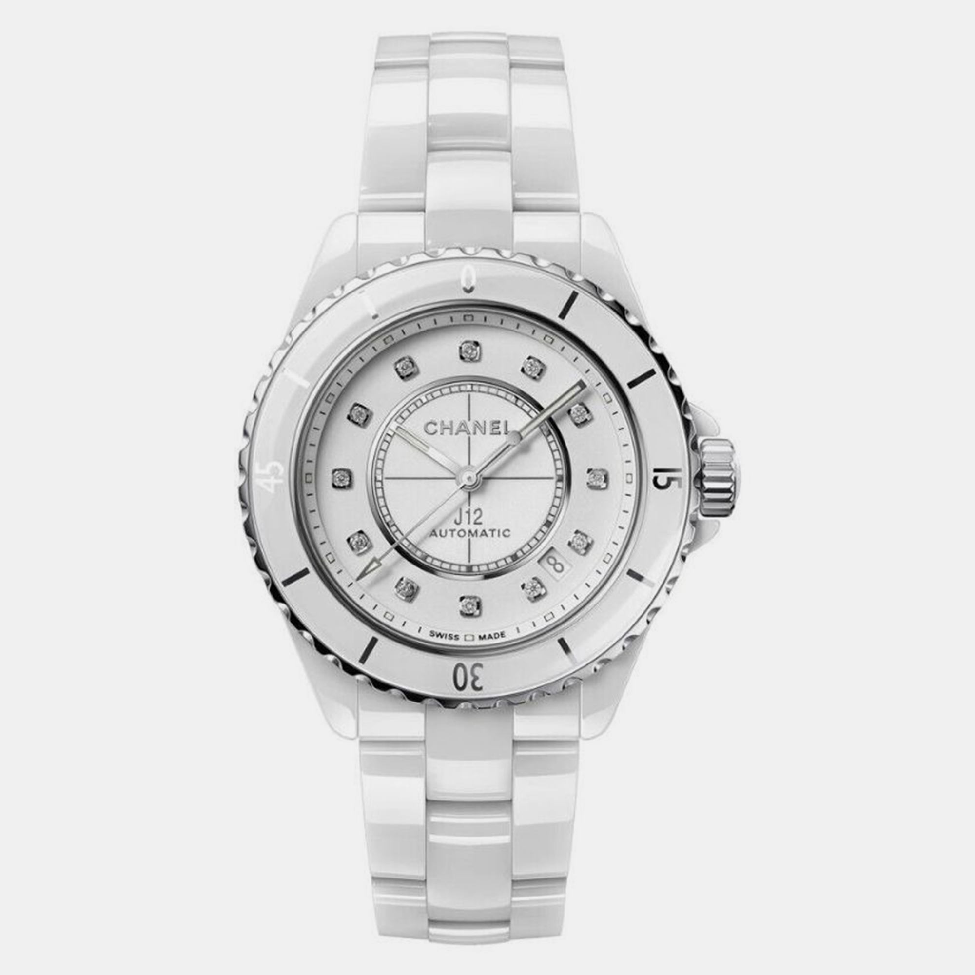 

Chanel White Ceramic J12 H5705 Automatic Men's Wristwatch