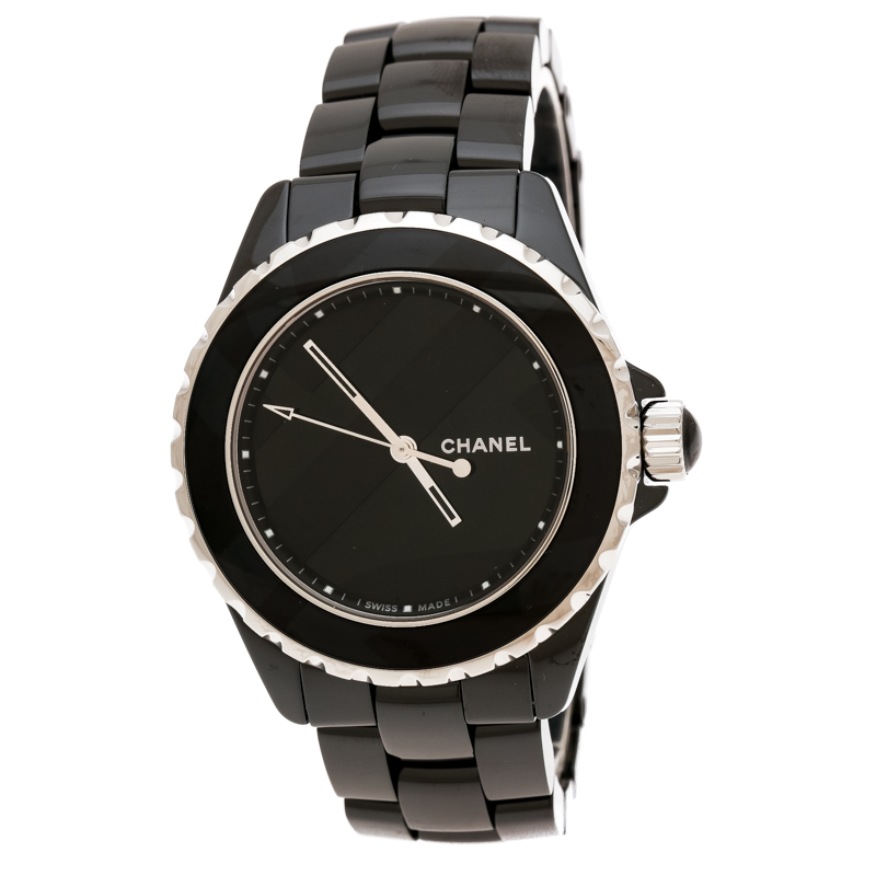 Chanel Black Ceramic J12 Untitled Limited Edition H5581 Women's ...