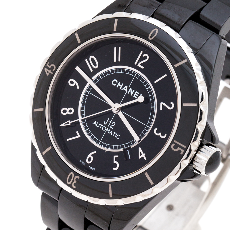 

Chanel Black Ceramic And Stainless Steel J12 Men's Wristwatch