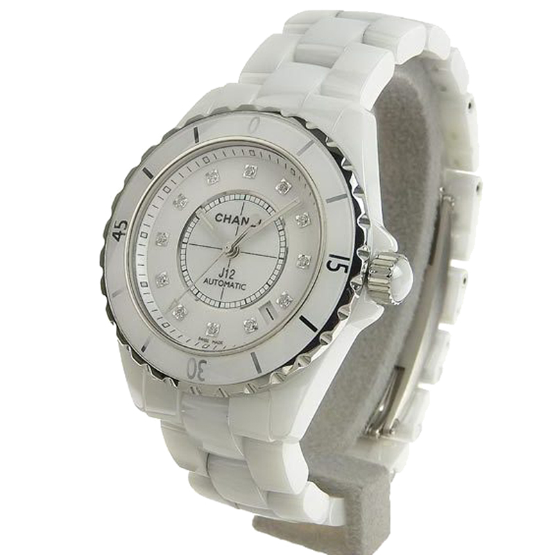 

Chanel White Ceramic Daimond J12 Automatic Men's Wristwatch