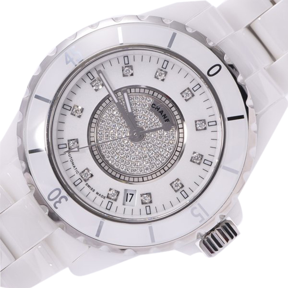 

Chanel White Diamond Ceramic And Stainless Steel J12 Men's Wristwatch