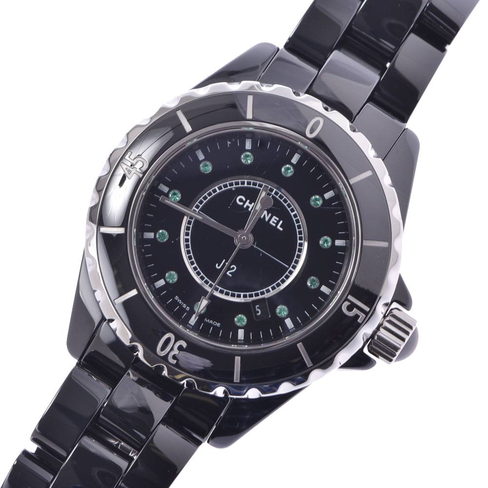 

Chanel Black Emerald Ceramic And Stainless Steel J12 H2130 Quartz Men's Wristwatch