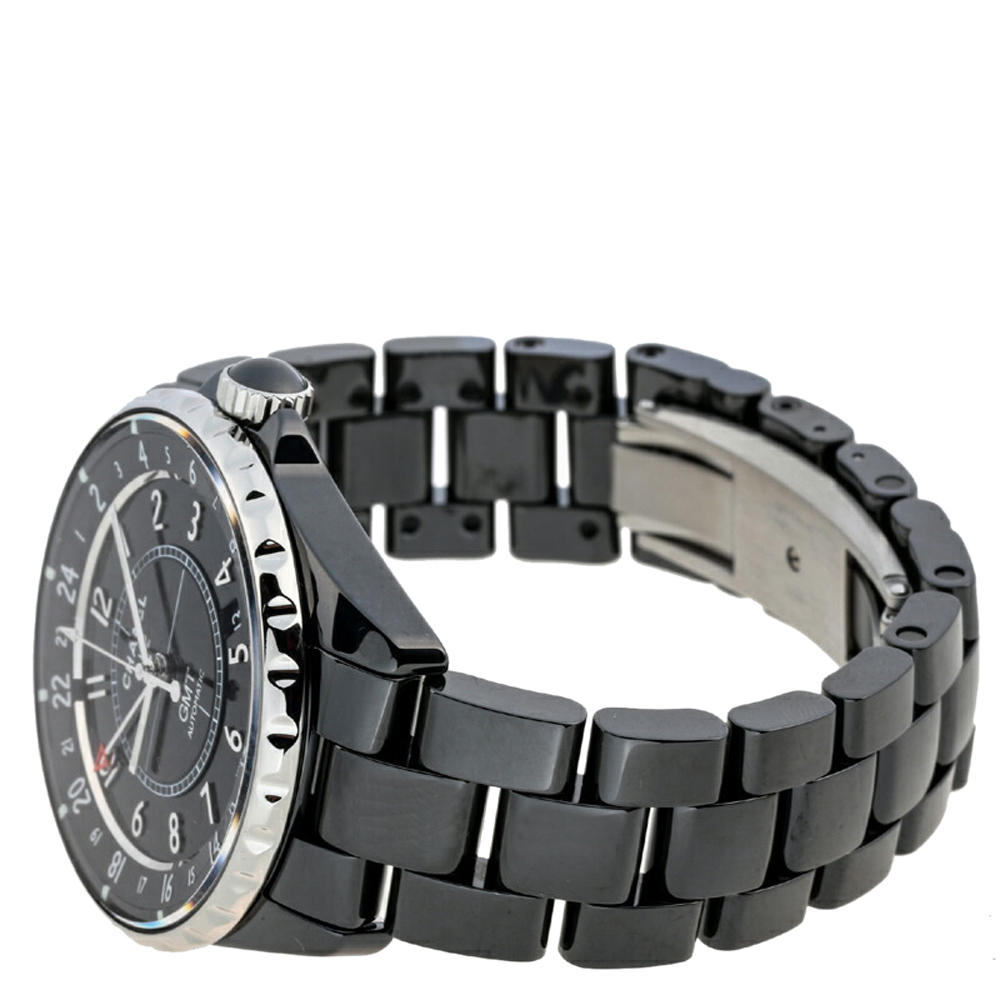 

Chanel Black Stainless Steel J12 GMT H3102 Men's Wristwatch 40 MM