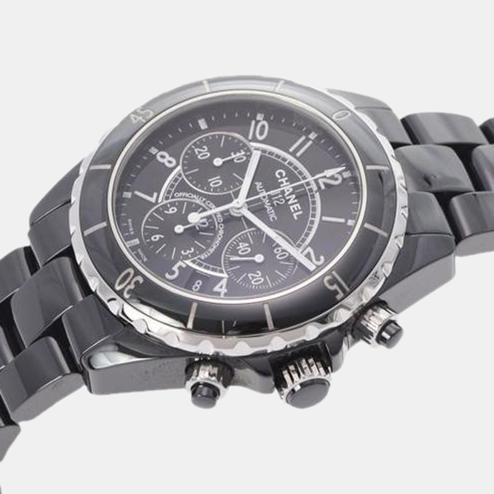 

Chanel Black Stainless Steel And Ceramic J12 H0940 Automatic Men's Wristwatch 41 mm