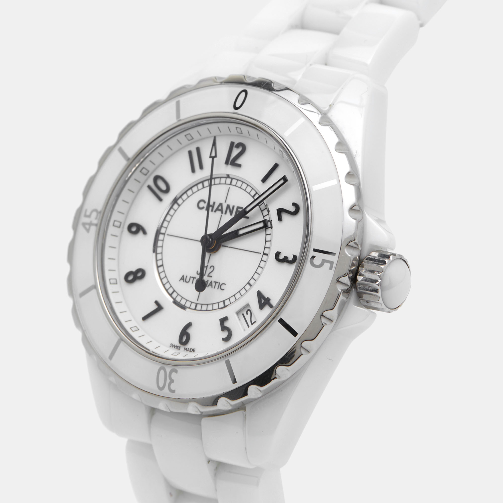 

Chanel White Ceramic Stainless Steel J12 H0970 Unisex Wristwatch