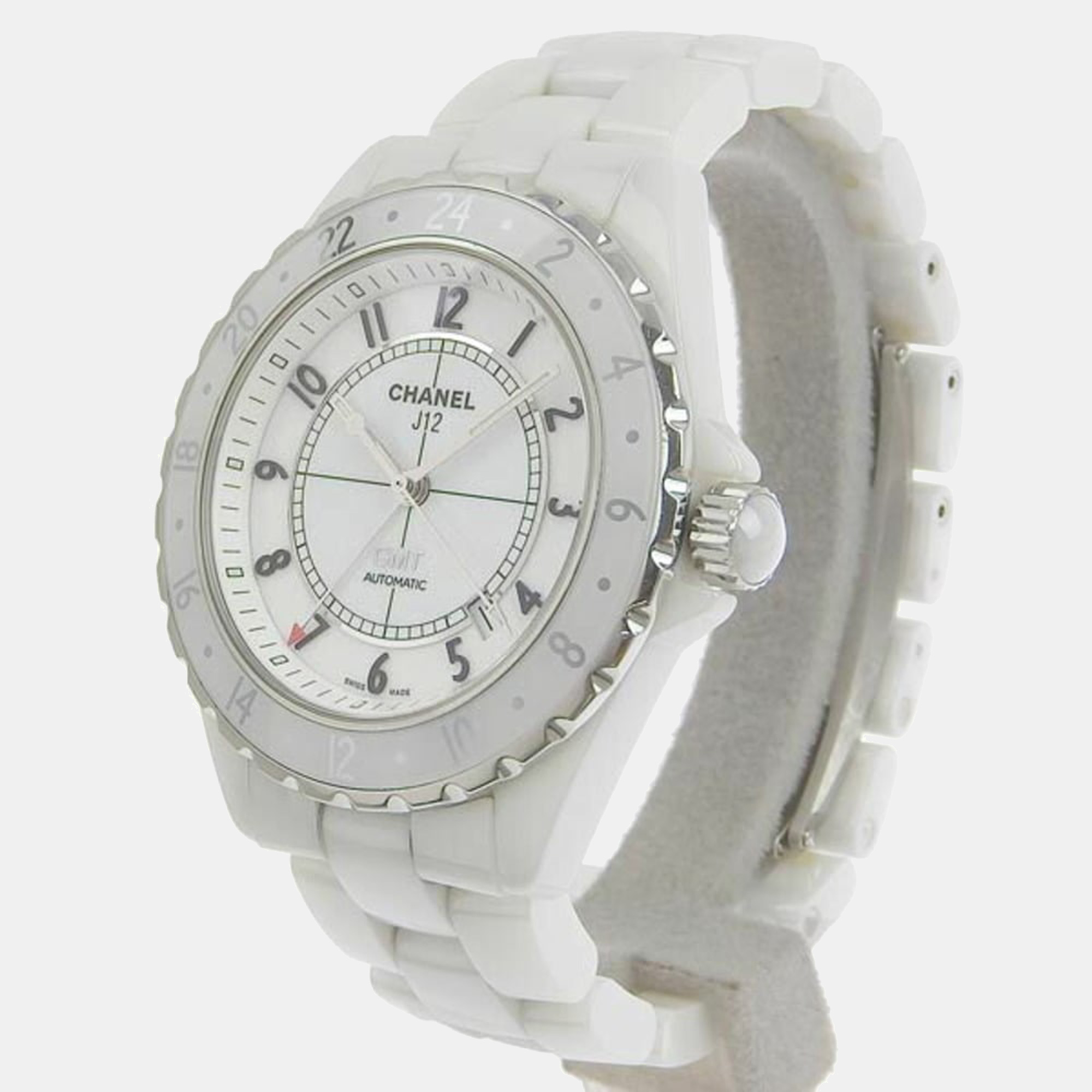 

Chanel White Ceramic J12 GMT H2126 Automatic Men's Wristwatch