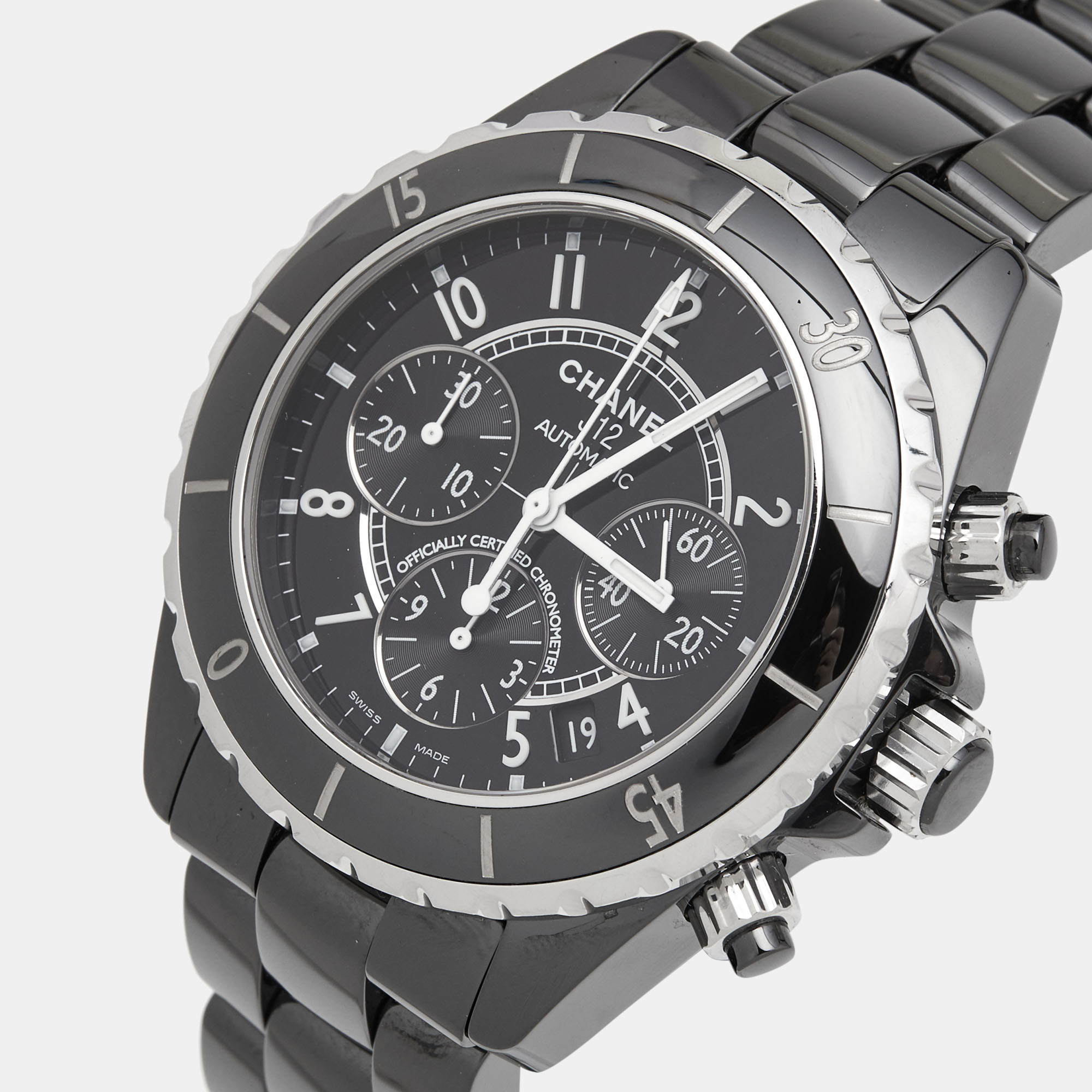 

Chanel Black Ceramic Stainless Steel J12 H0940 Men's Wristwatch