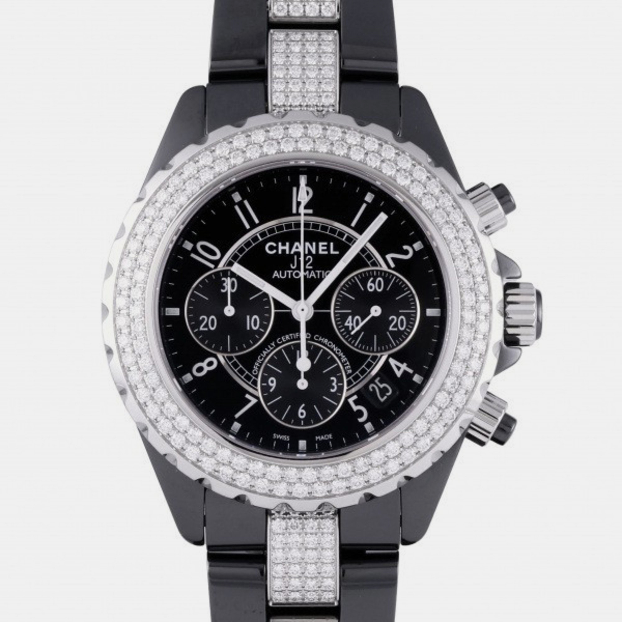 Chanel Black Ceramic J12 H1706 Automatic Men's Wristwatch 41 mm