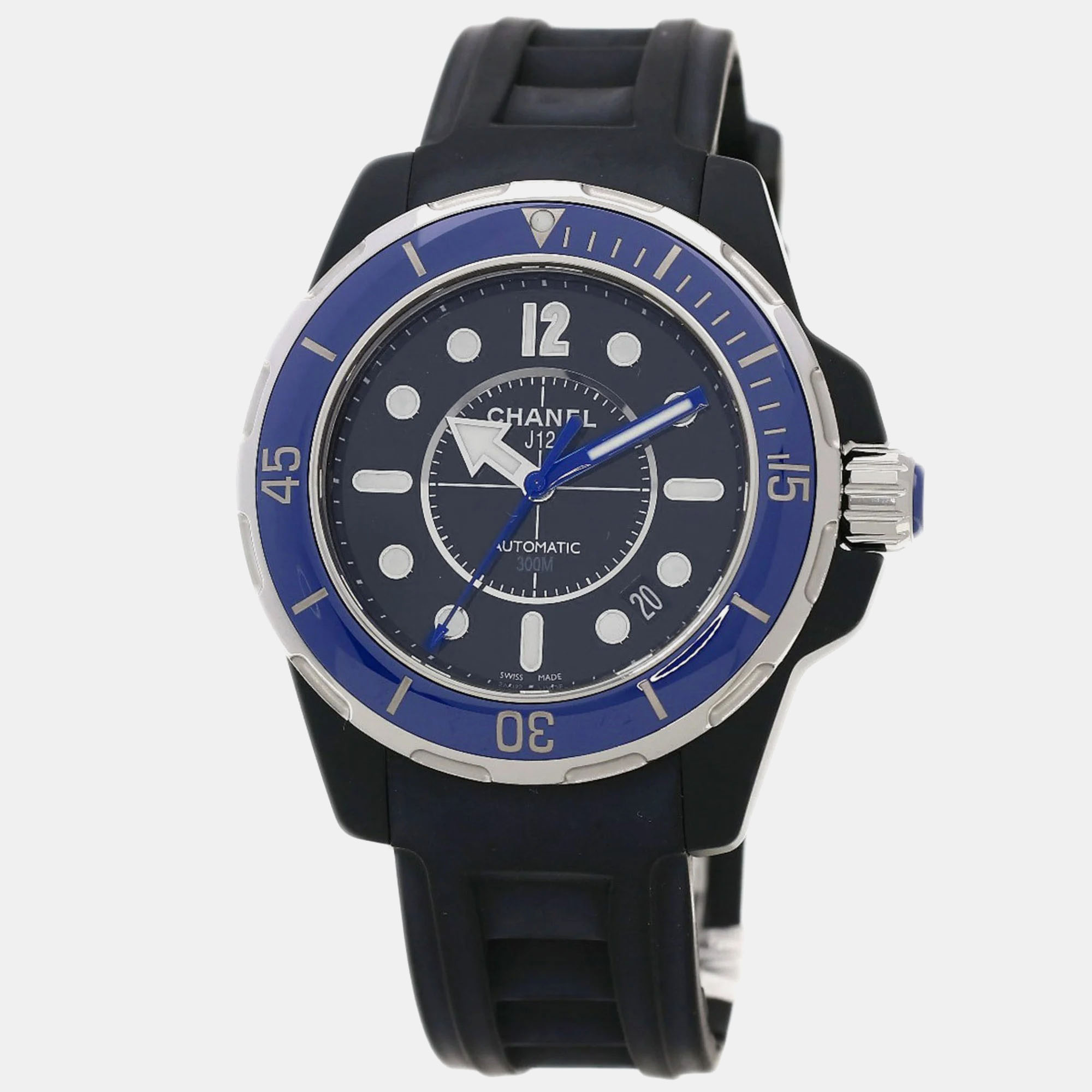 Pre-owned Chanel Black Ceramic J12 H2561 Automatic Men's Wristwatch 38 Mm