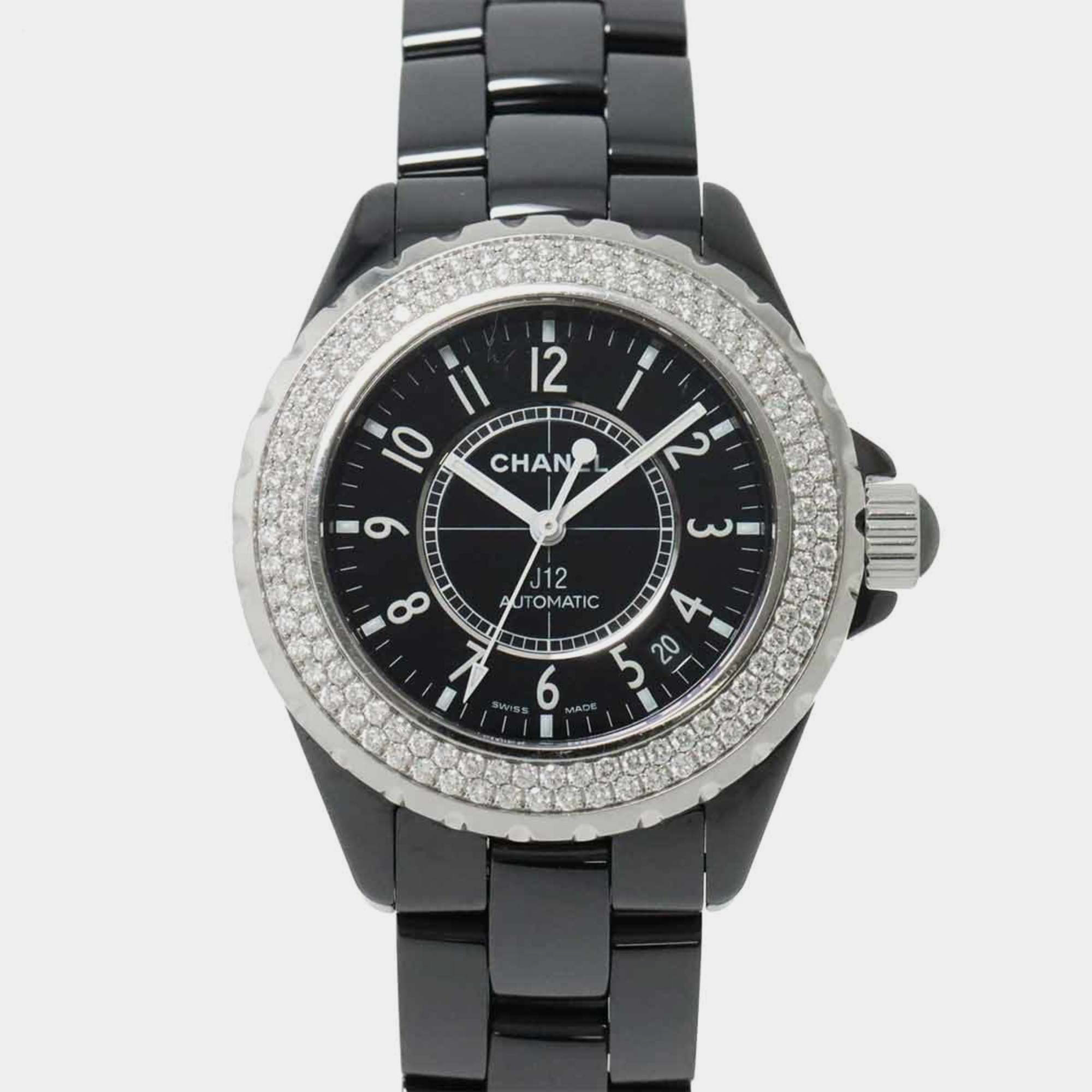 

Chanel Black Stainless Steel Ceramic Automatic Men's Wristwatch 38 mm