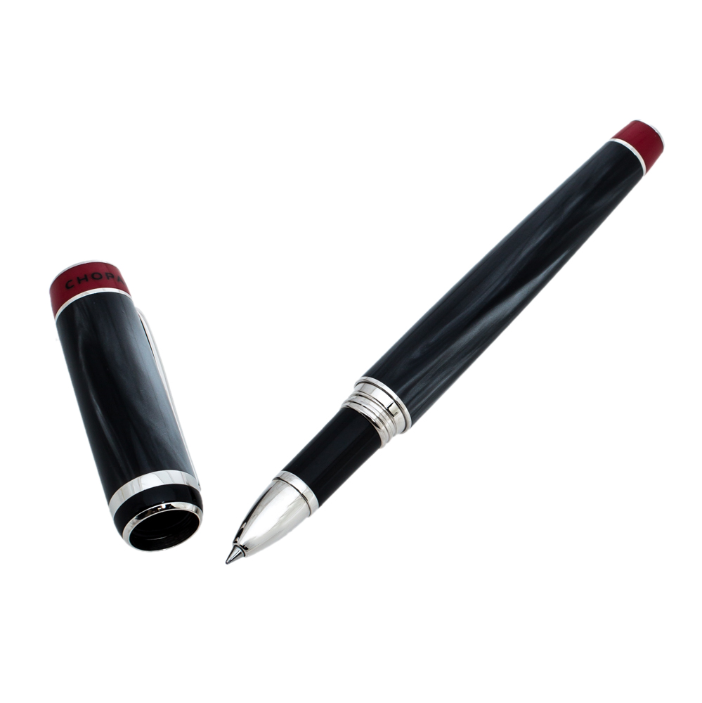 Chopard Racer Dark Grey Resin Palladium Plated Rollerball Pen
