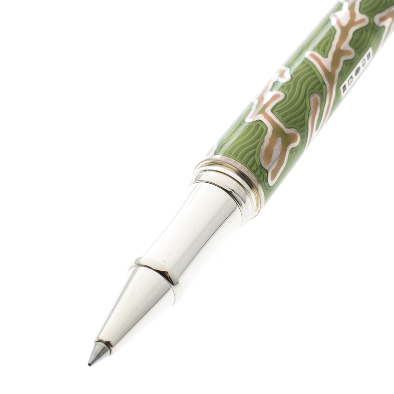 

Chopard Green Enamel Palladium Plated Pink Coral Rollerball Pen