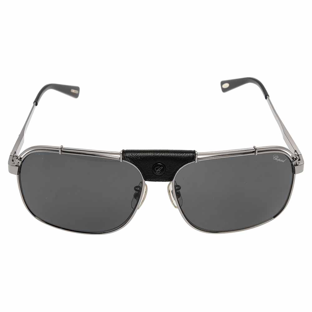 

Chopard Silver/Black SCHA02 Polarized Aviator Sunglasses