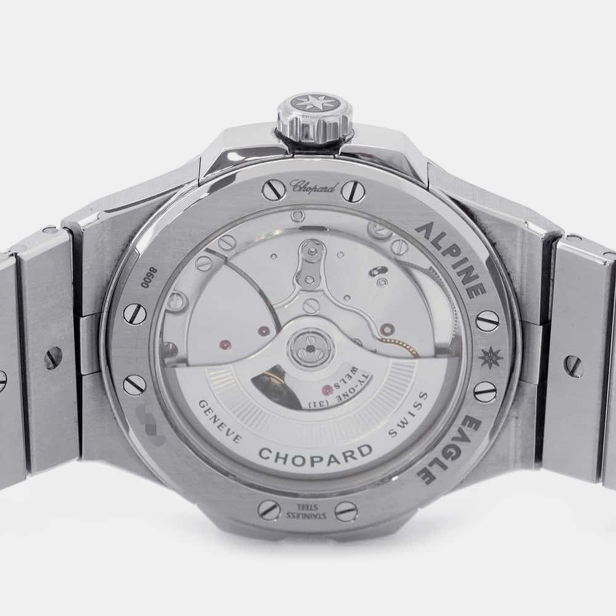 Chopard Grey Stainless Steel Alpine Eagle 298600-3002 Automatic Men`s Wristwatch 41 mm 