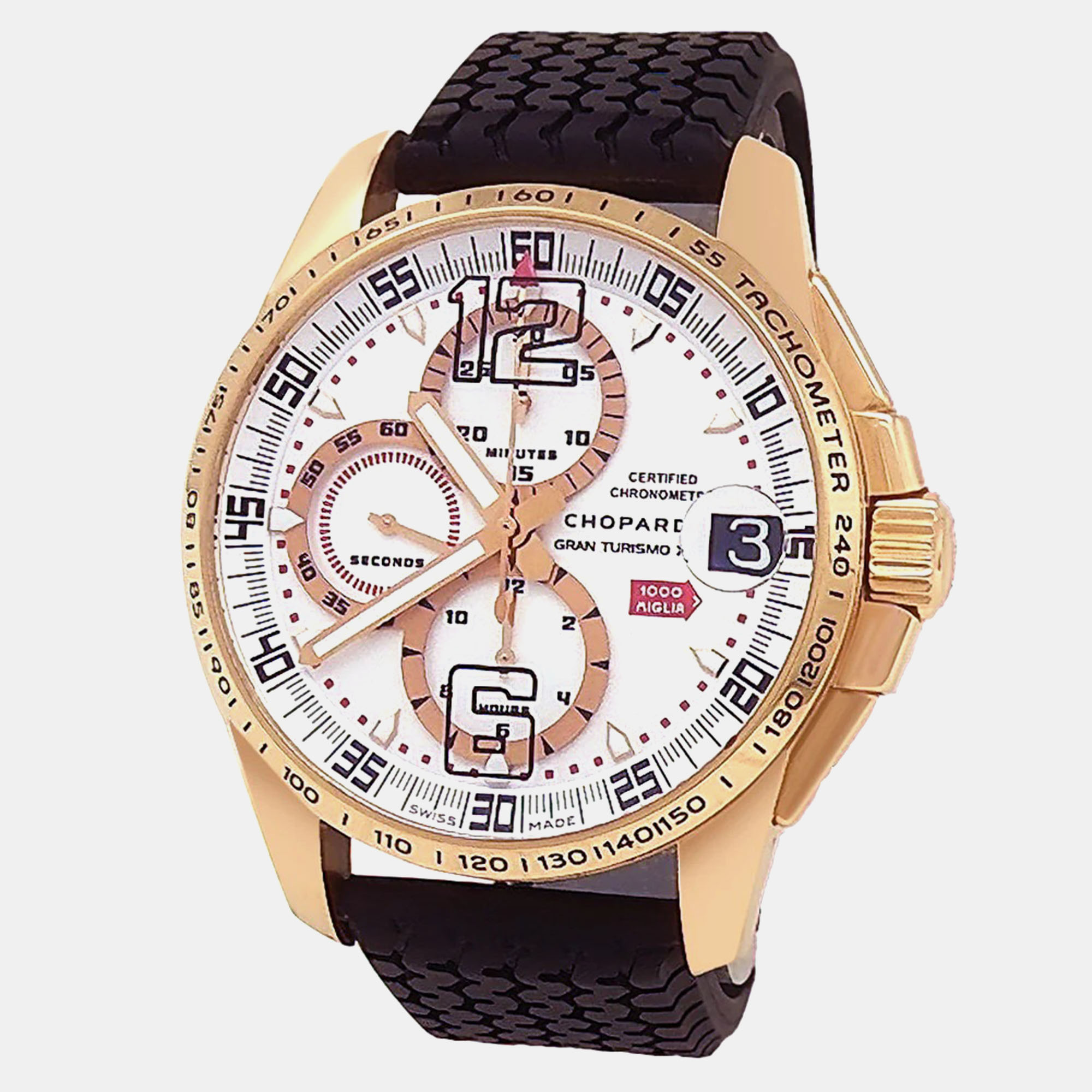 

Chopard Mille Miglia 161268-5003 Automatic Silver 18K Rose Gold Men’s Wristwatch 44 mm
