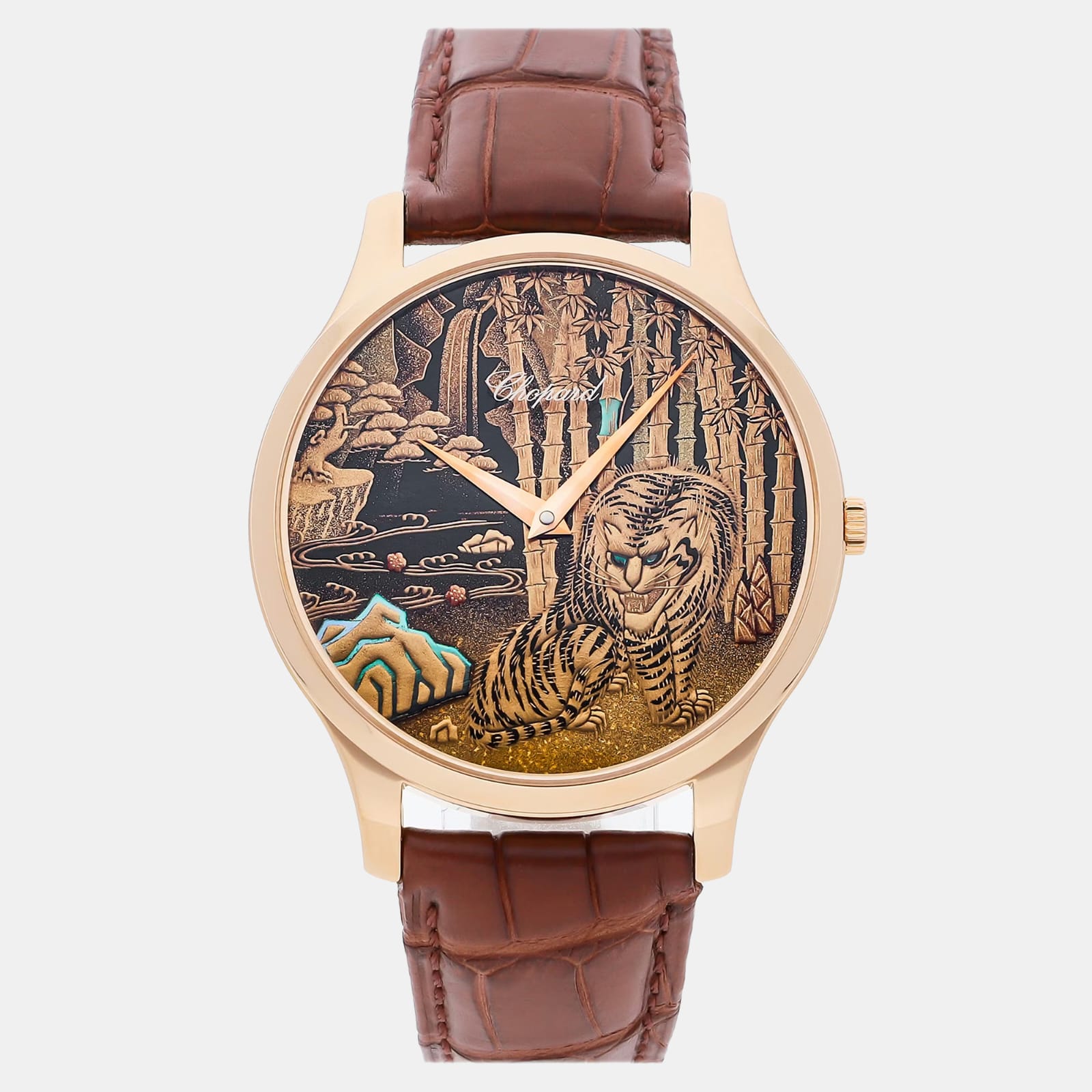 Chopard L.U.C XP Urushi Tiger 161902-5048 Automatic Black Dial 18k Rose Gold Men’s Wristwatch 40mm