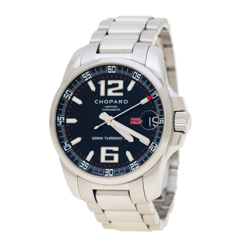 Chopard Black Stainless Steel Mille Miglia Gran Turismo XL 8997 Men's Wristwatch 44 mm