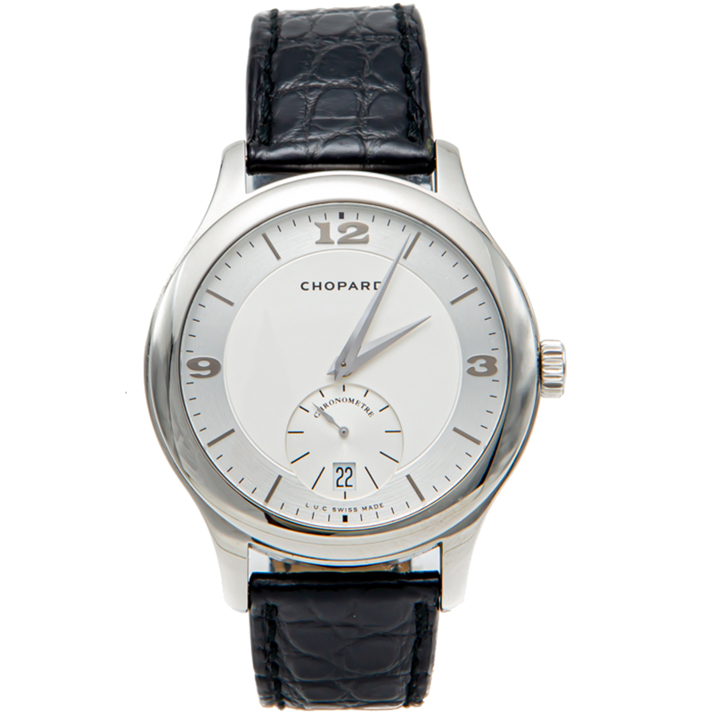 Chopard Silver Luc In House Movement Steel Chronometer Automatic Men'S Watch 42MM