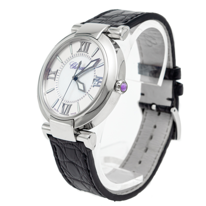 

Chopard White Mother Of Pearl Imperiale Stainless Steel & Leather Watch