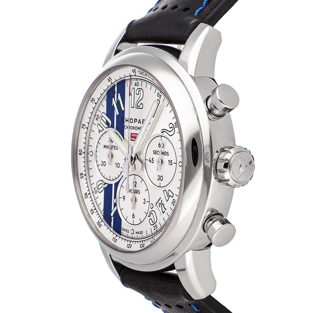 

Chopard Silver/Blue Stainless Steel Mille Miglia Classic Chronograph Racing Stripes Limited Edition