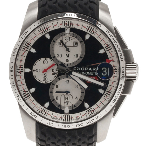 Pre Owned Chopard Black Stainless Steel 0463/2011 Mille Miglia Men's Wristwatch 45MM