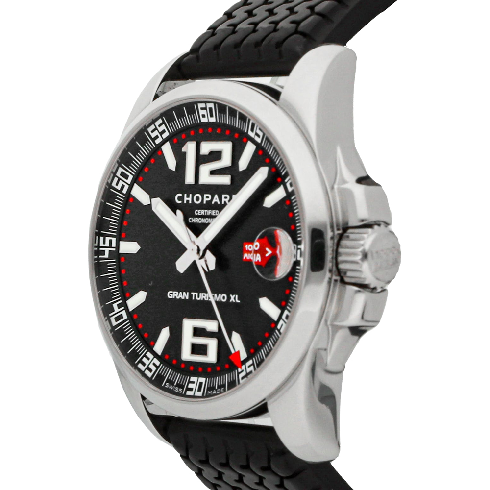 

Chopard Black Stainless Steel Mille Miglia Gran Tourismo GMT 168997-3001 Men's Wristwatch 44 MM