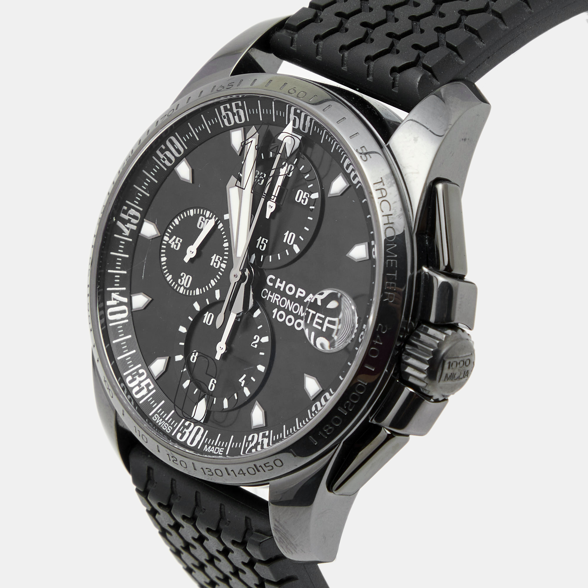 

Chopard Black DL Coated Stainless Steel Rubber Mille Miglia GT  168459-3022 Men's Wristwatch 44 mm
