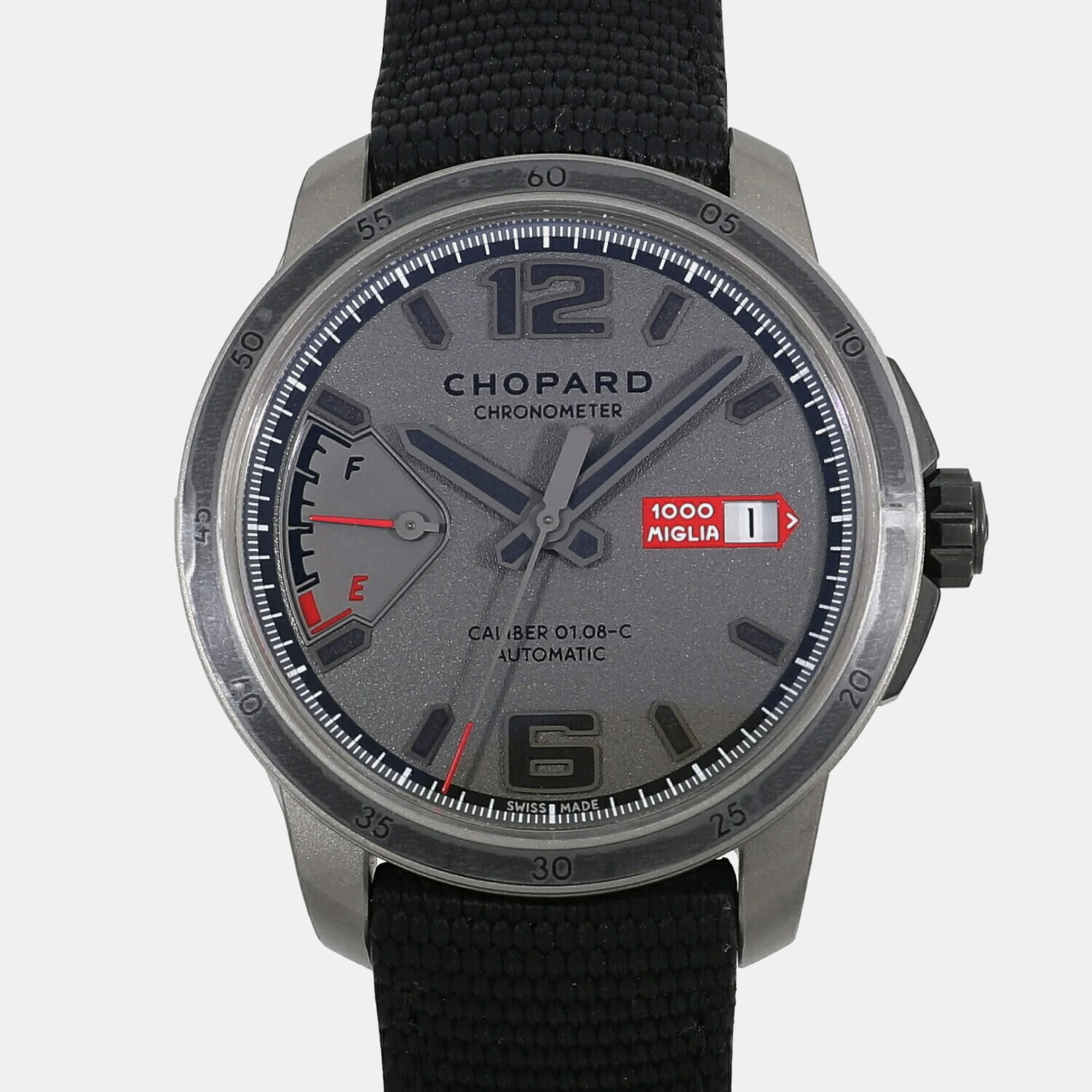 Pre-owned Chopard Grey Titanium Mille Miglia 168566-3007 Automatic Men's Wristwatch 43 Mm