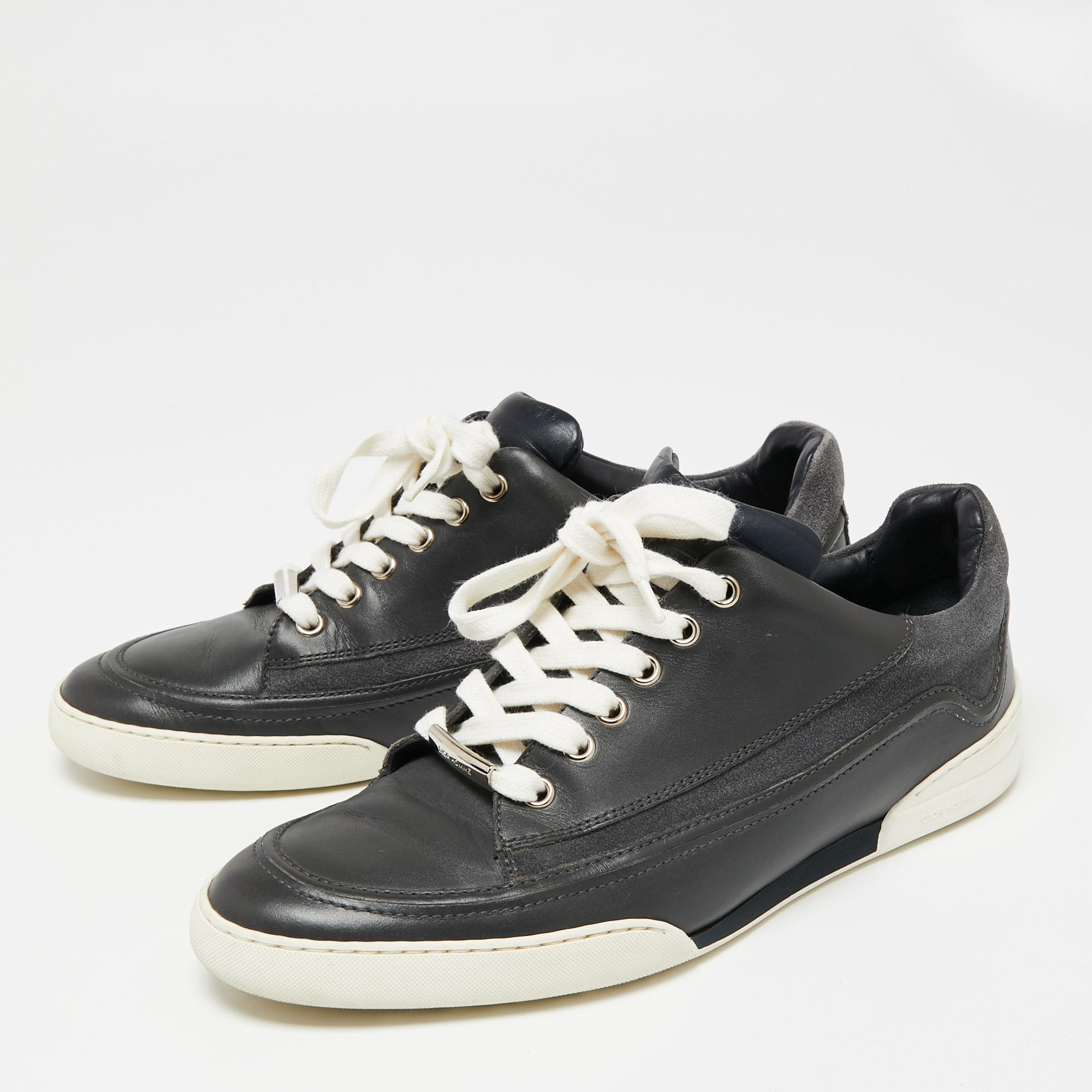 

Dior Homme Grey Leather And Suede Low Top Sneakers Size