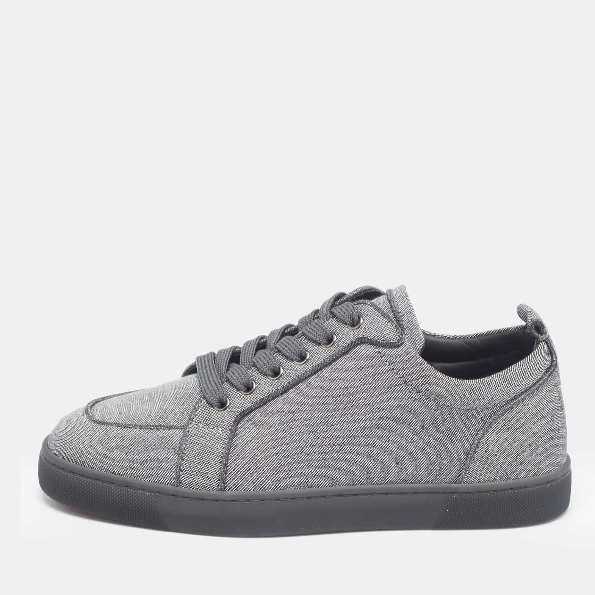 

Christian Louboutin Grey Linen Rantulow Orlato Sneakers Size