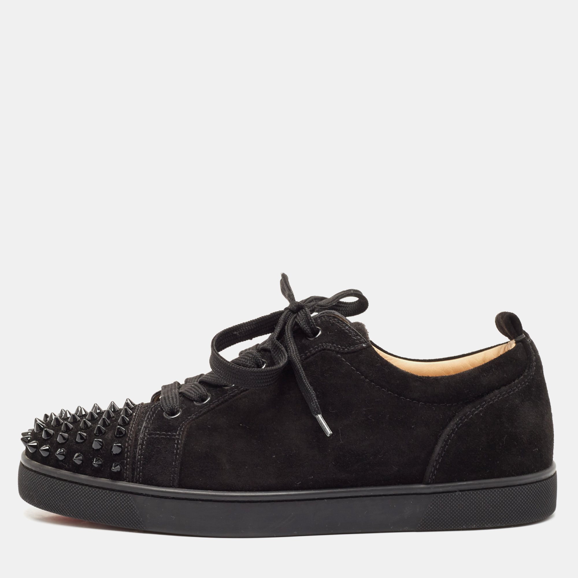 

Christian Louboutin Black Suede Louis Junior Spikes Low Top Sneakers Size