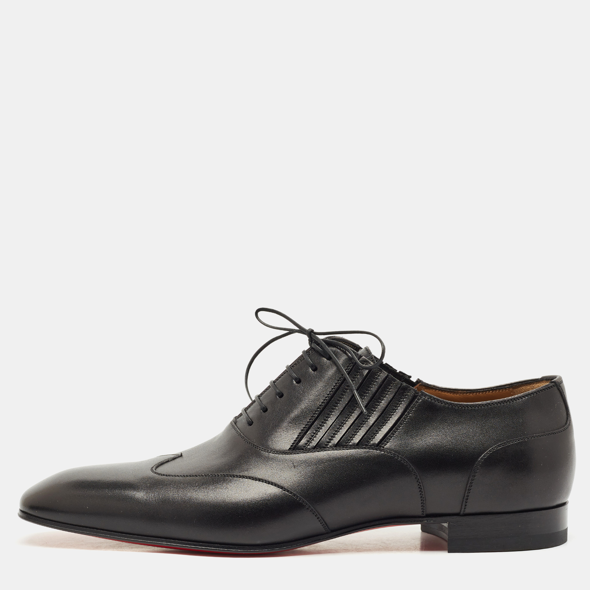 

Christian Louboutin Black Leather My Amor Lace Up Oxfords Size