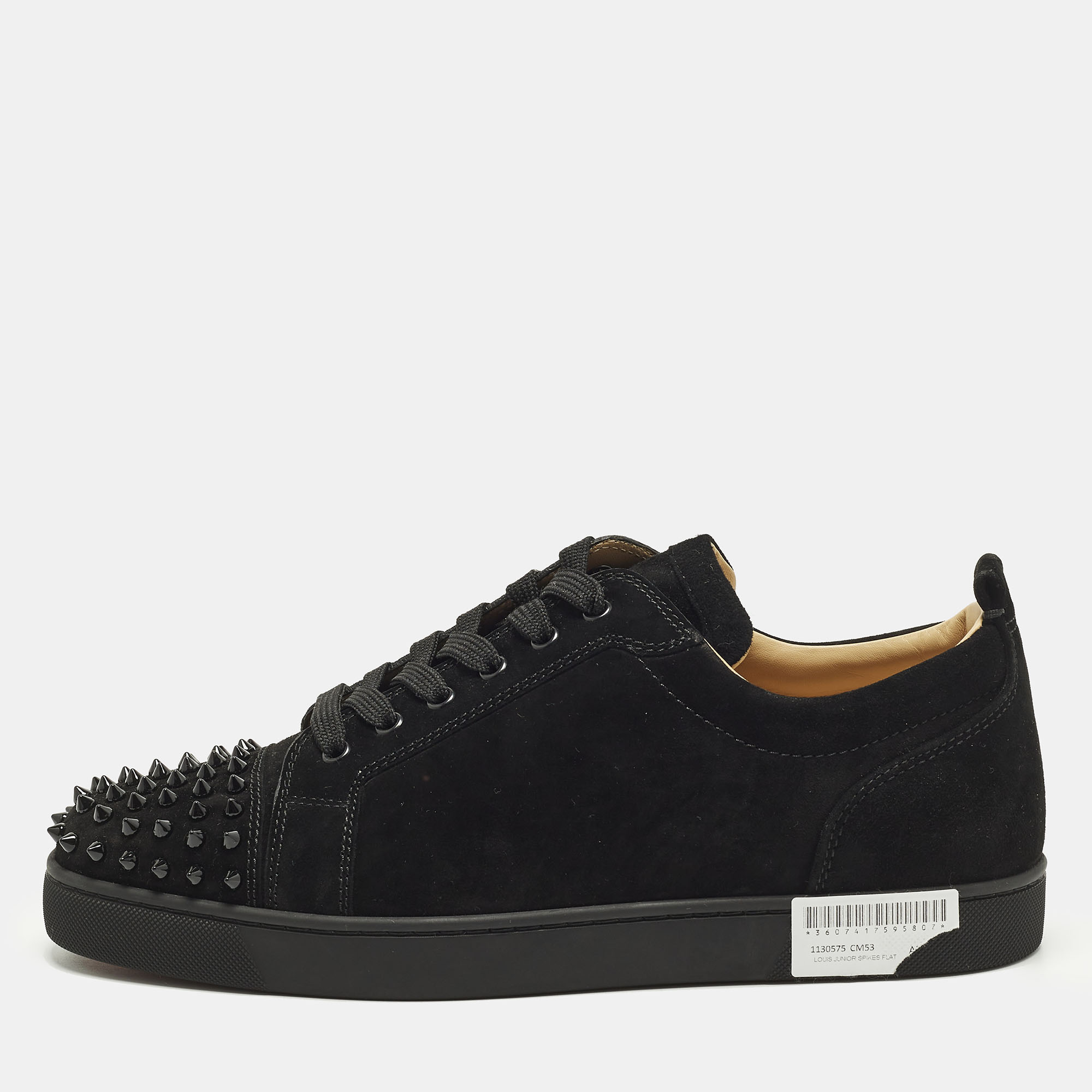 

Christian Louboutin Louis Junior Spikes Size  Black Suede Low Top Sneakers
