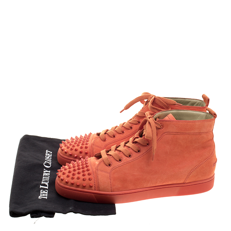 Orange christian shop louboutin sneakers