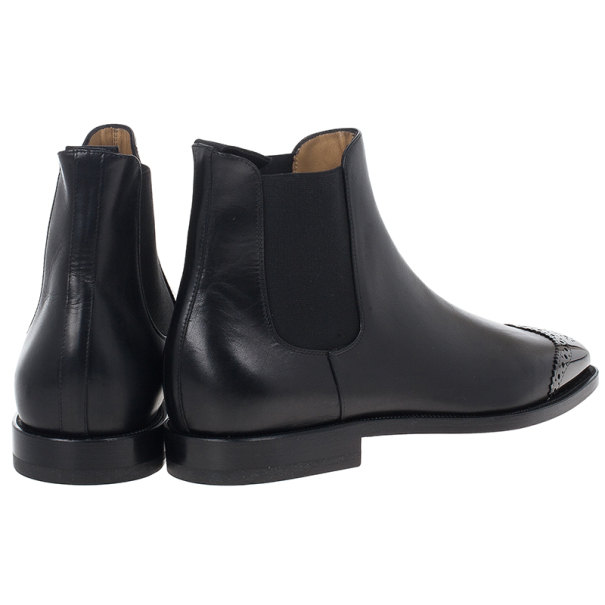 Christian Louboutin Jesse Metal Toe Leather Chelsea Boots in Black for Men