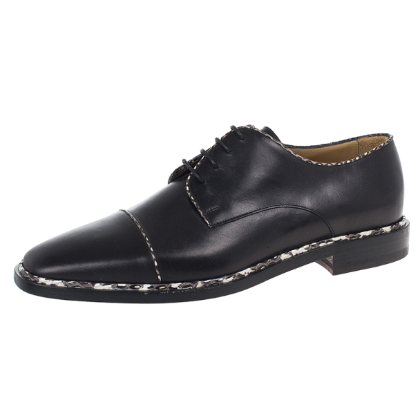 Christian Louboutin Black Python Trim Oxfords Size 40