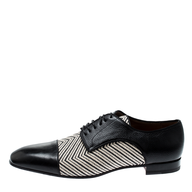 

Christian Louboutin Black Leather And Canvas Lace Up Oxford Size