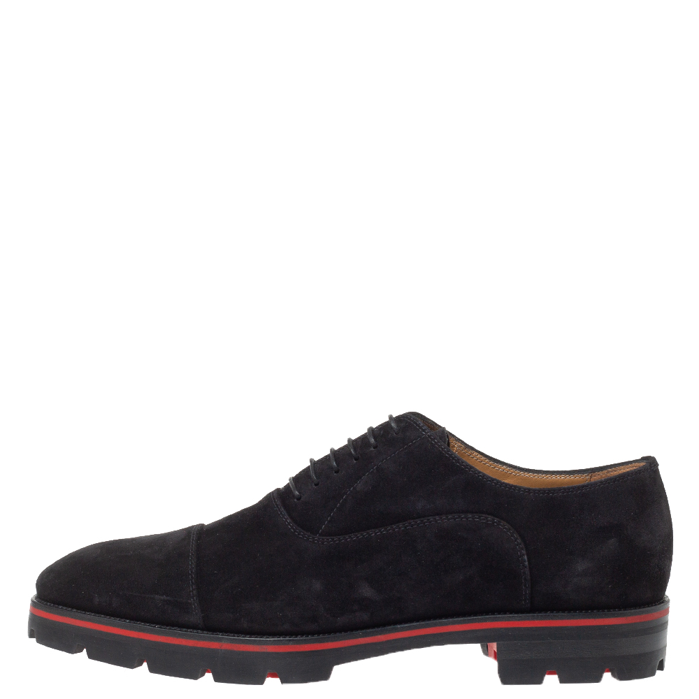 

Christian Louboutin Black Suede Leather Hubertus Lace Up Oxford Size