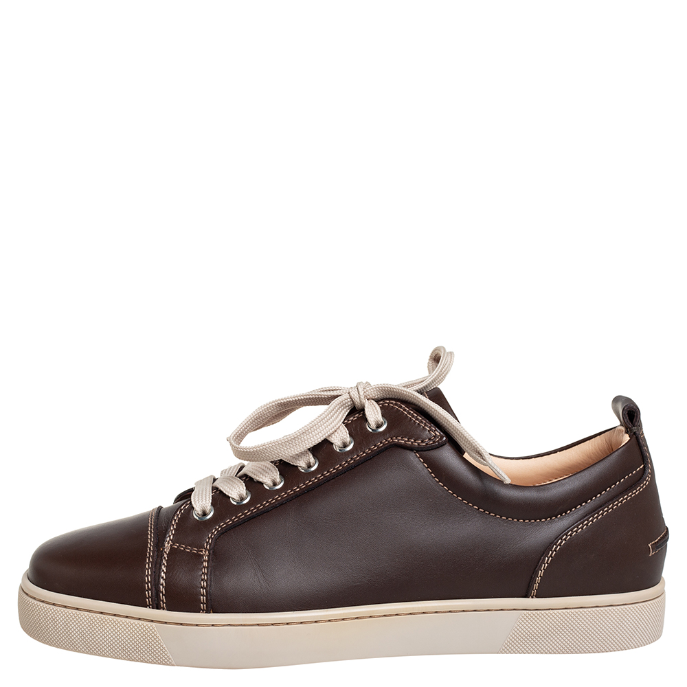 

Christian Louboutin Brown Leather Low Top Sneakers Size