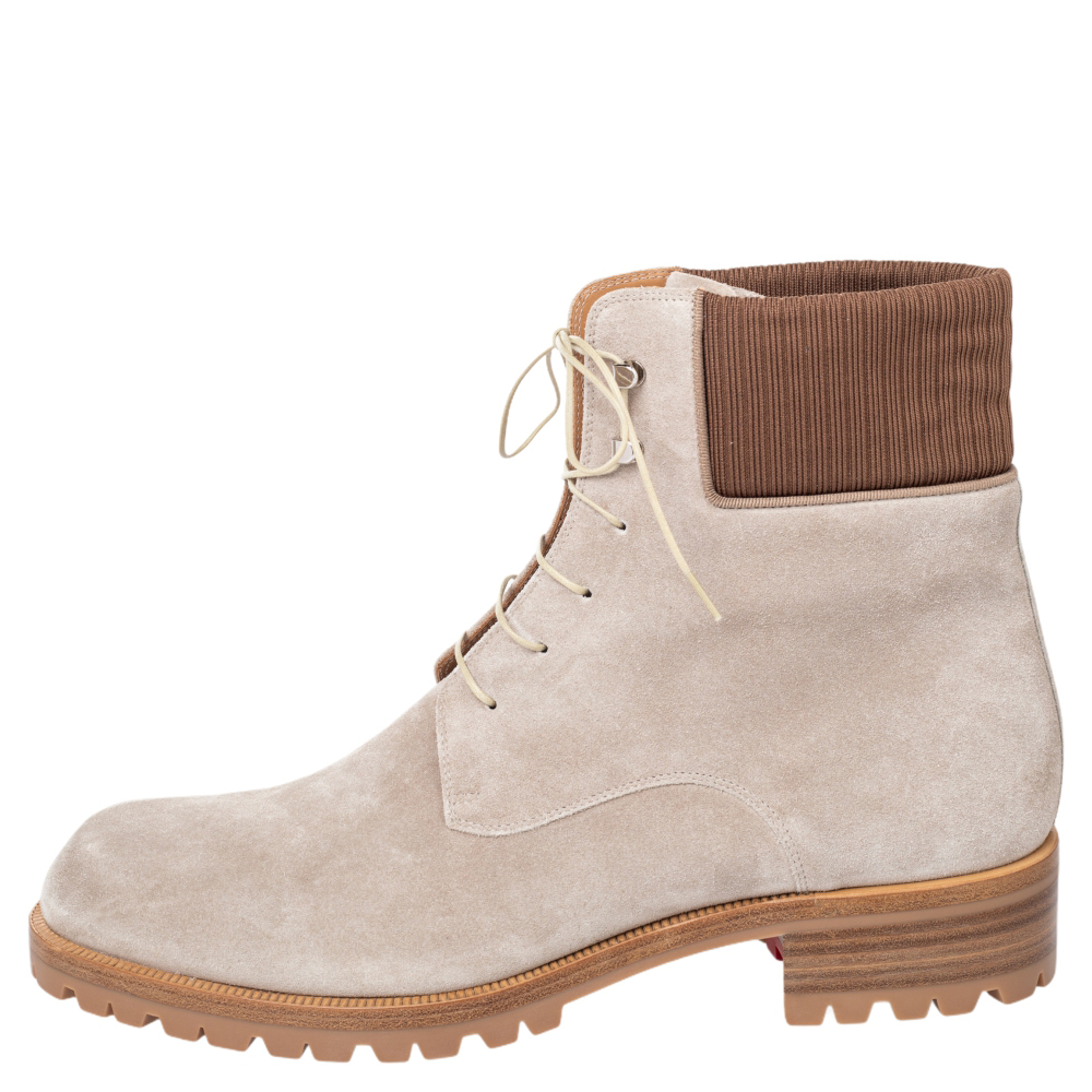 

Christian Louboutin Beige Suede Trapman Ankle Boots Size
