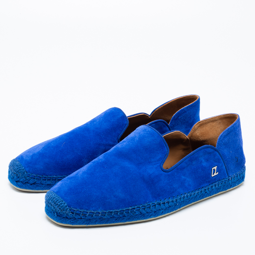 

Christian Louboutin Blue Suede Espadon Espadrilles Loafers Size