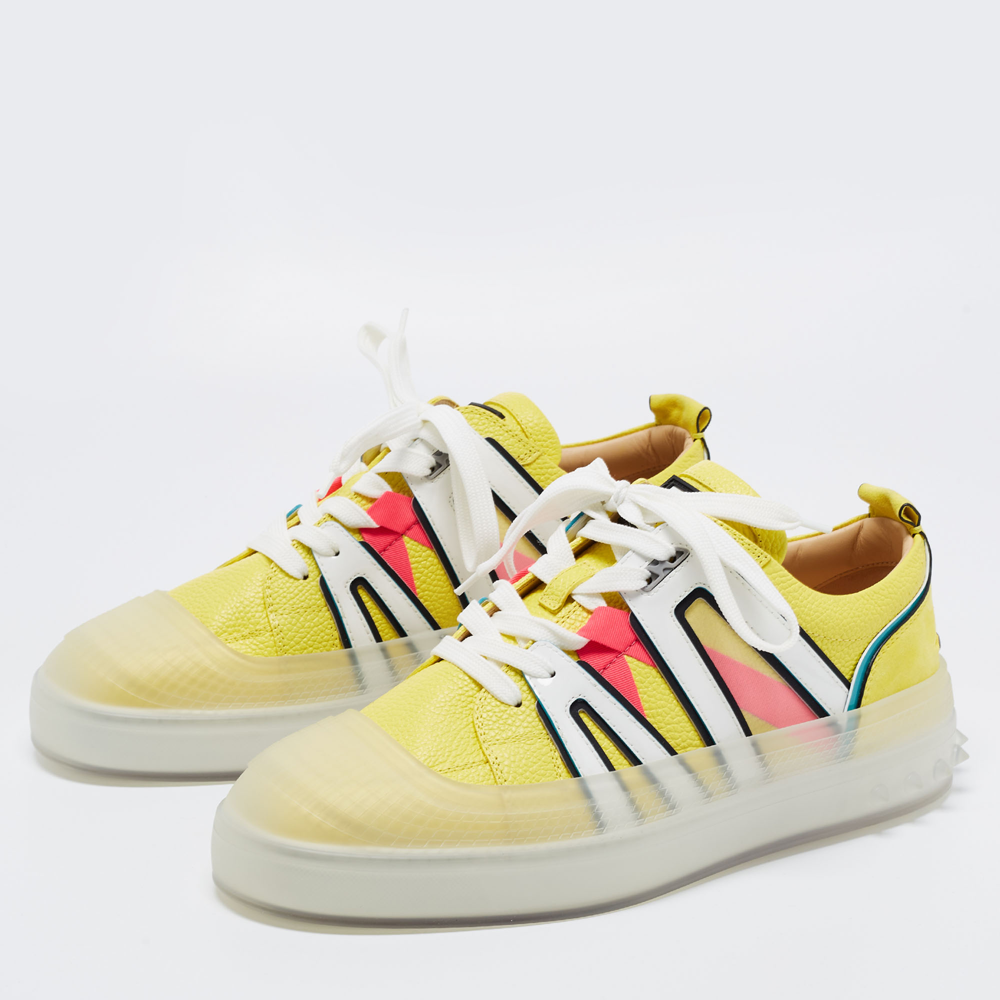 

Christian Louboutin Multicolor Leather and Rubber Vida Viva Sneakers Size, Yellow