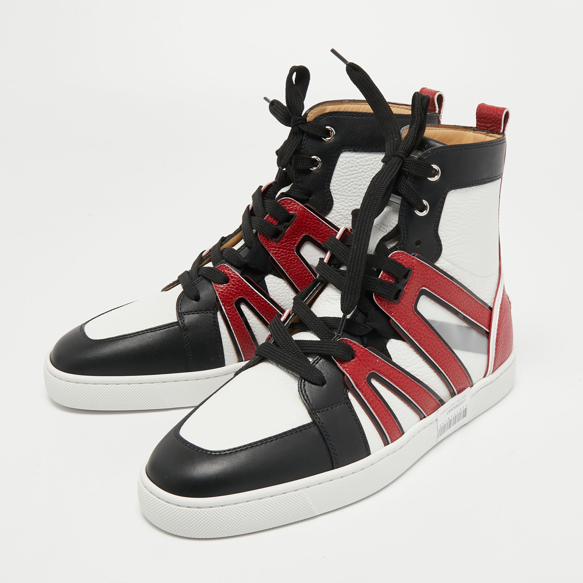 

Christian Louboutin Tricolor Leather Vida High Top Sneakers Size, White