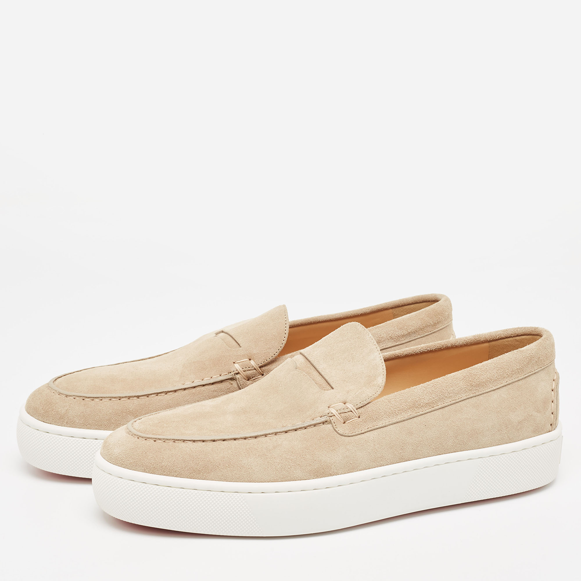 

Christian Louboutin Beige Suede Paqueboat Sneakers Size